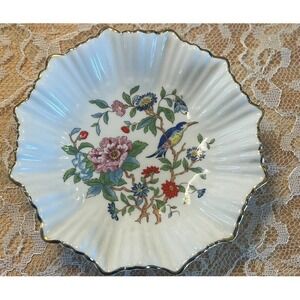 AYNSLEY PEMBROKE Gold Rimmed Trinket Dish. Bone China. England 5 1/2" Diameter